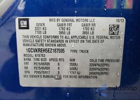 2014 Chevrolet Silverado K1500 Lt from USA, damaged, VIN 1GCVKREH5EZ187595